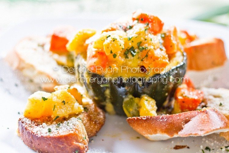 Stuffed Acorn Squash created by Under The Moon Cafe in Bordentown, NJ Photographed by Deirdre Ryan Photography