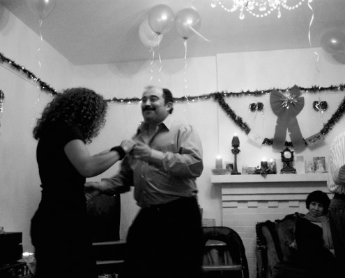 Friends dancing at my neighbor's New Year's Eve party in Downtown L.A.