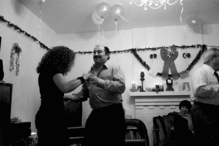 Friends dancing at my neighbor's New Year's Eve party in Downtown L.A.