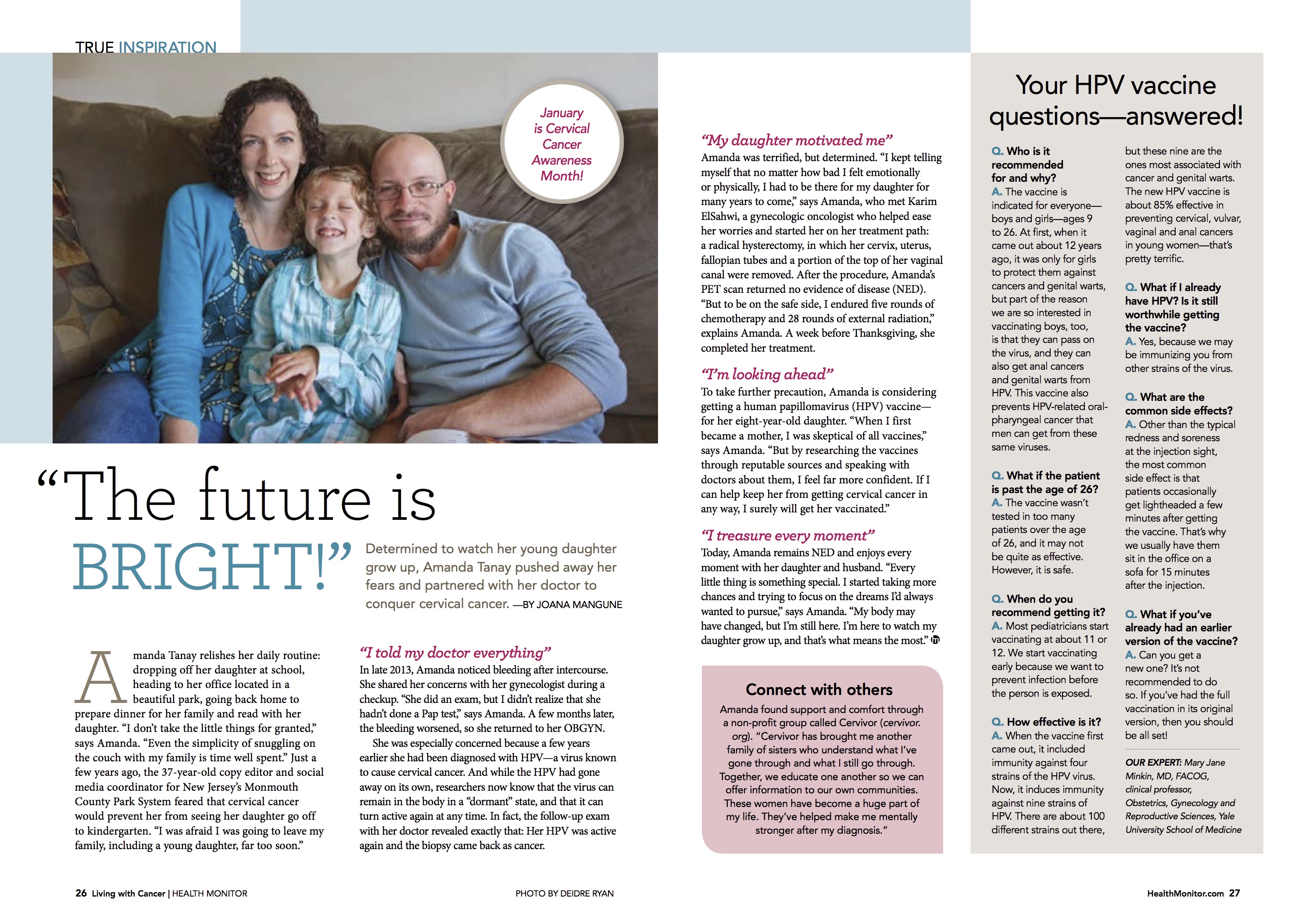 The Future Is Bright written by JOANA MANGUNE for Living With Cancer Magazine, Photo by Deirdre Ryan